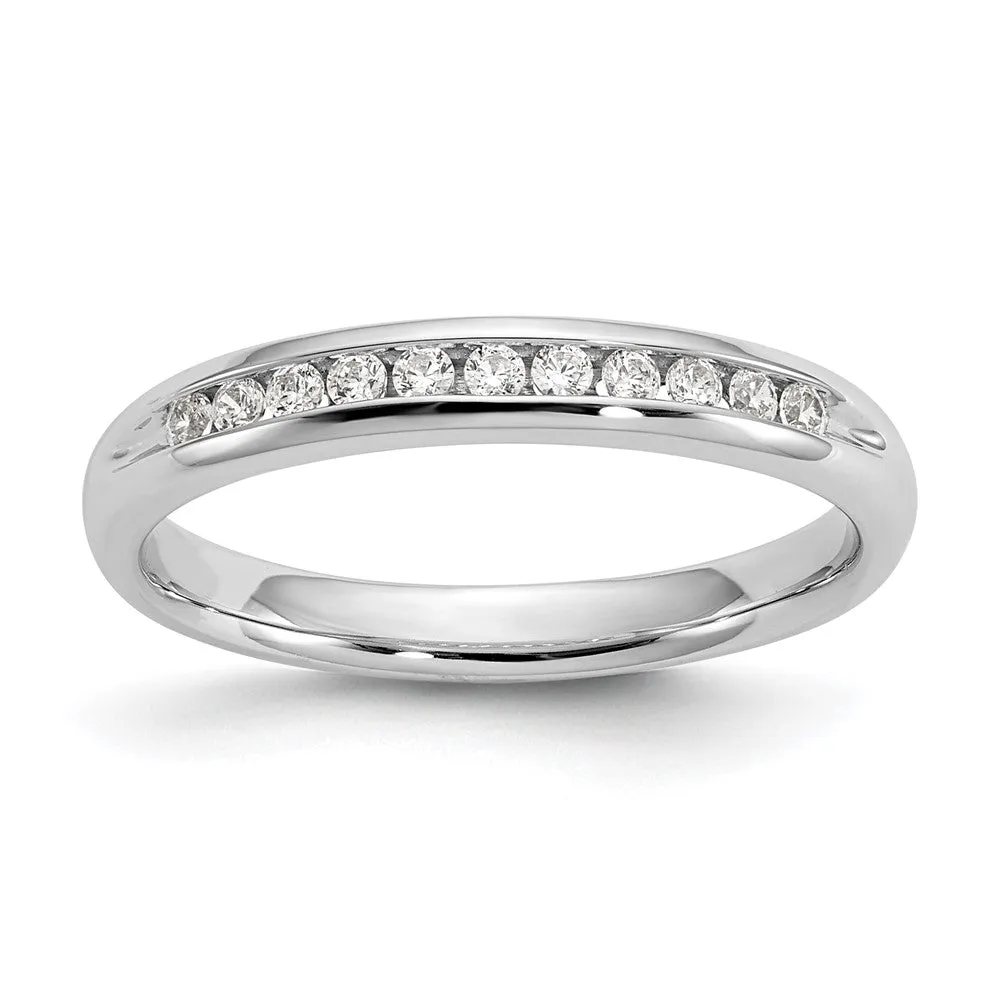 14K White Gold 1/6 to 3/4 Ctw Diamond 11-Stone Channel Tapered Band