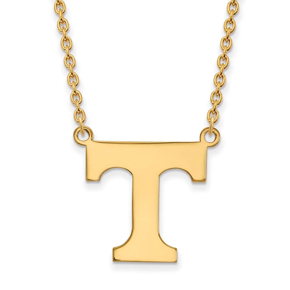 14k Yellow Gold U of Tennessee Large Initial T Pendant Necklace