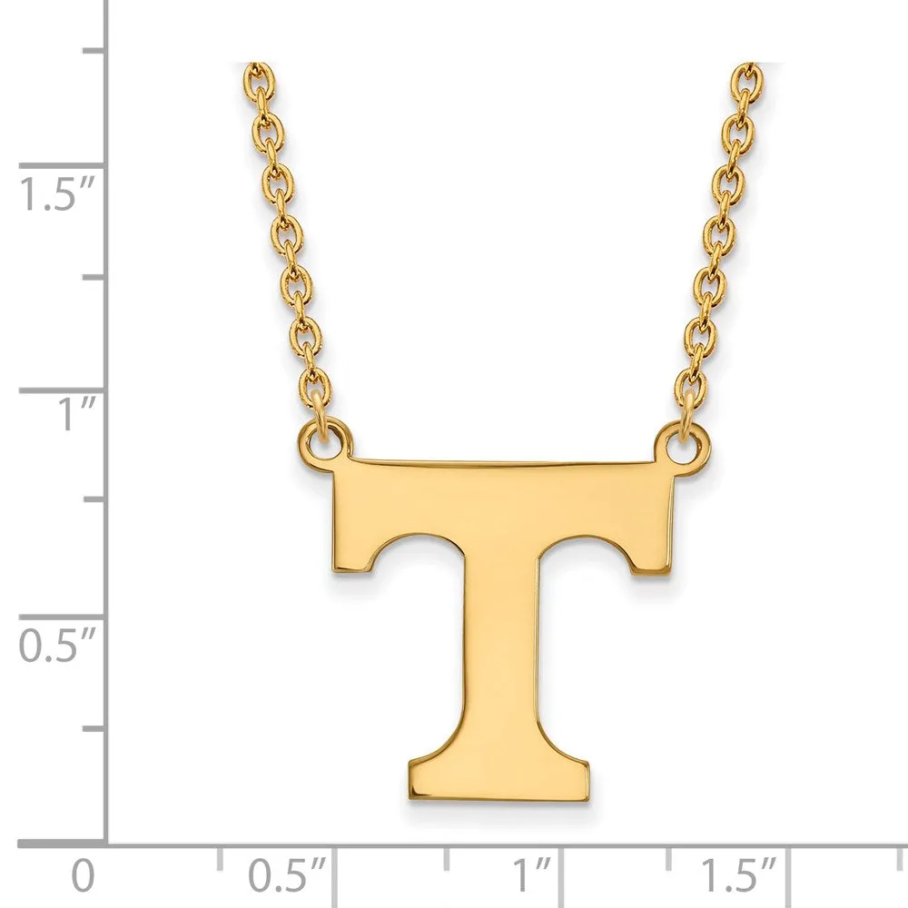 14k Yellow Gold U of Tennessee Large Initial T Pendant Necklace