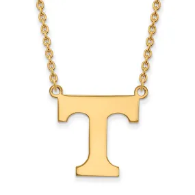 14k Yellow Gold U of Tennessee Large Initial T Pendant Necklace