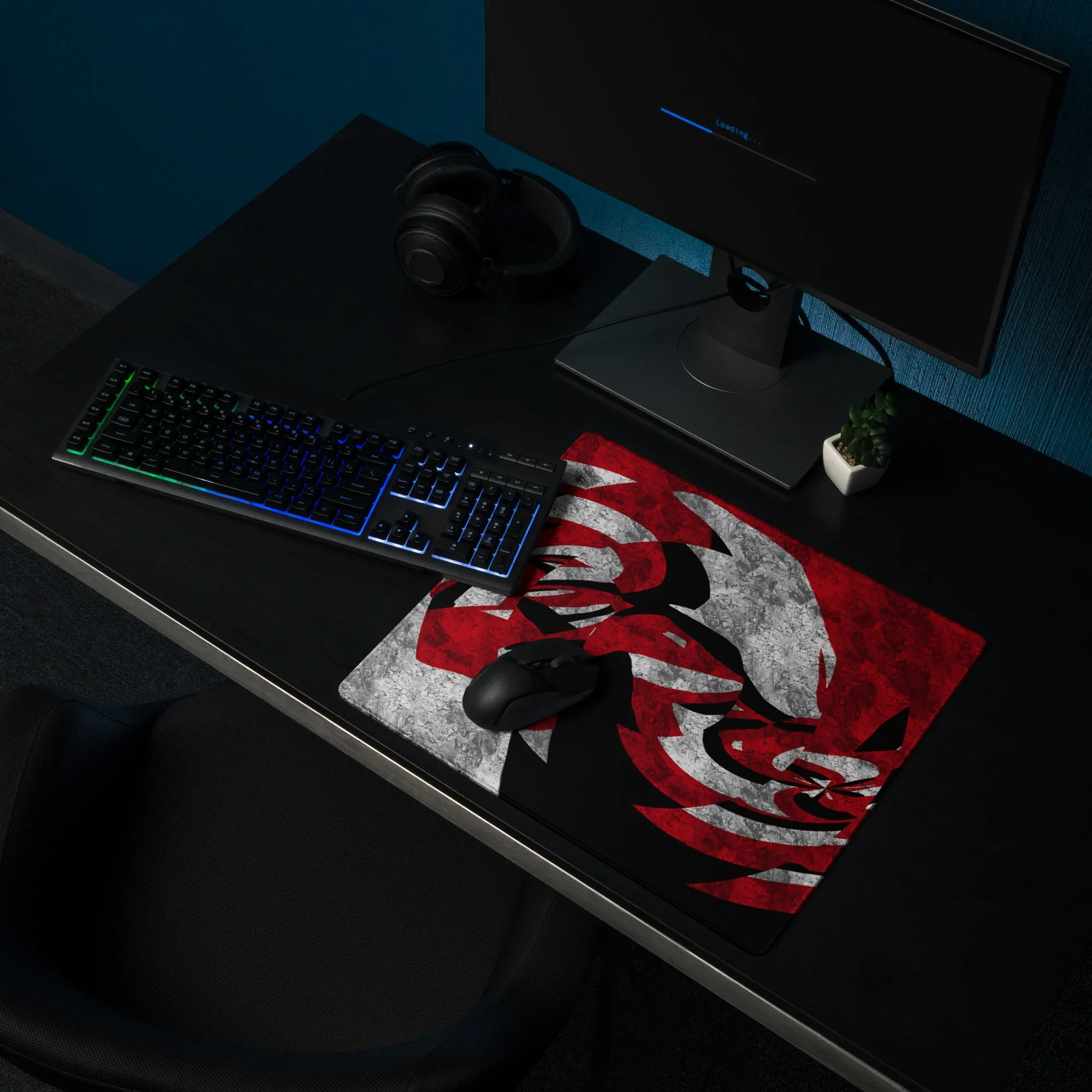 Abstract Red Acid Grunge Gaming Mouse Pad