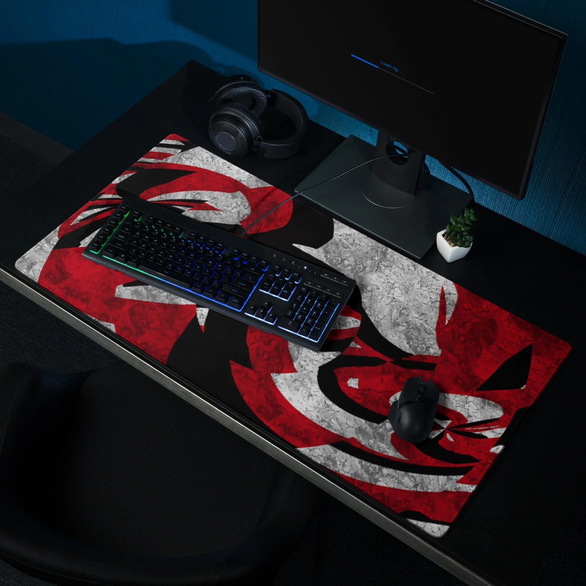 Abstract Red Acid Grunge Gaming Mouse Pad