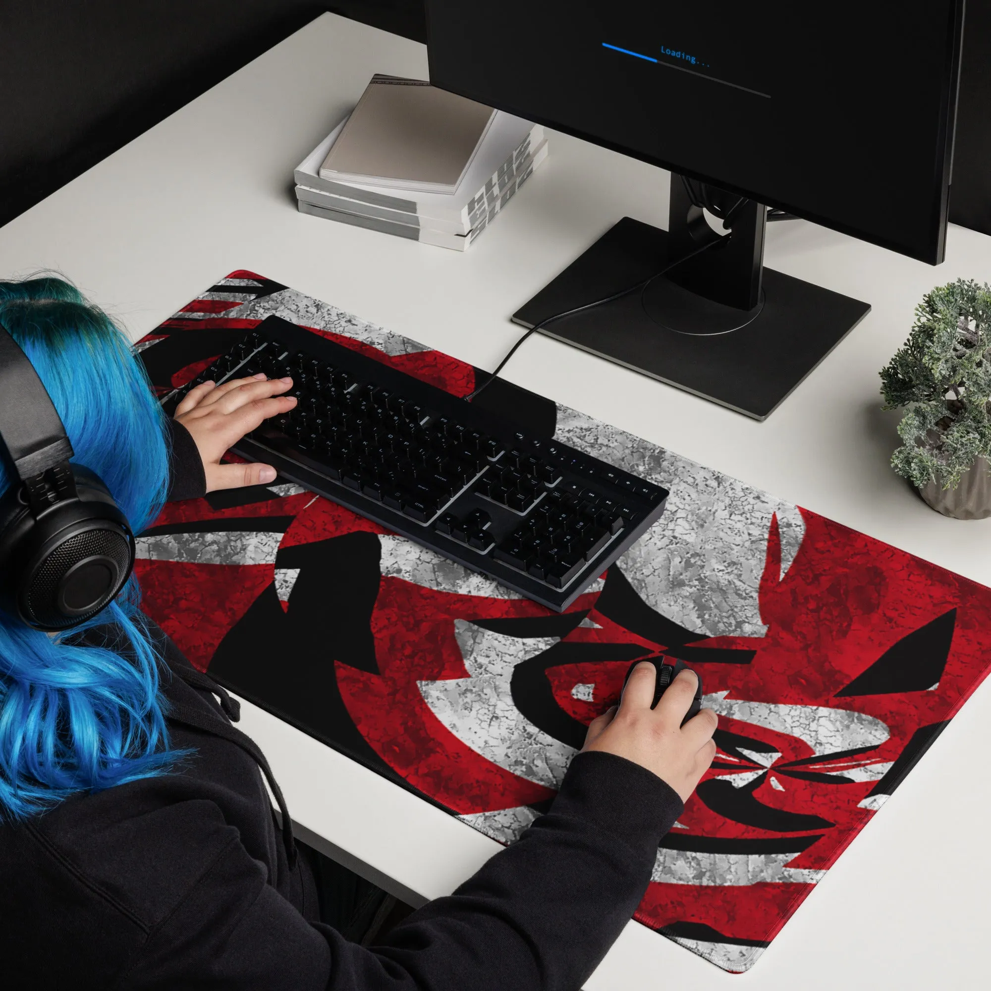 Abstract Red Acid Grunge Gaming Mouse Pad