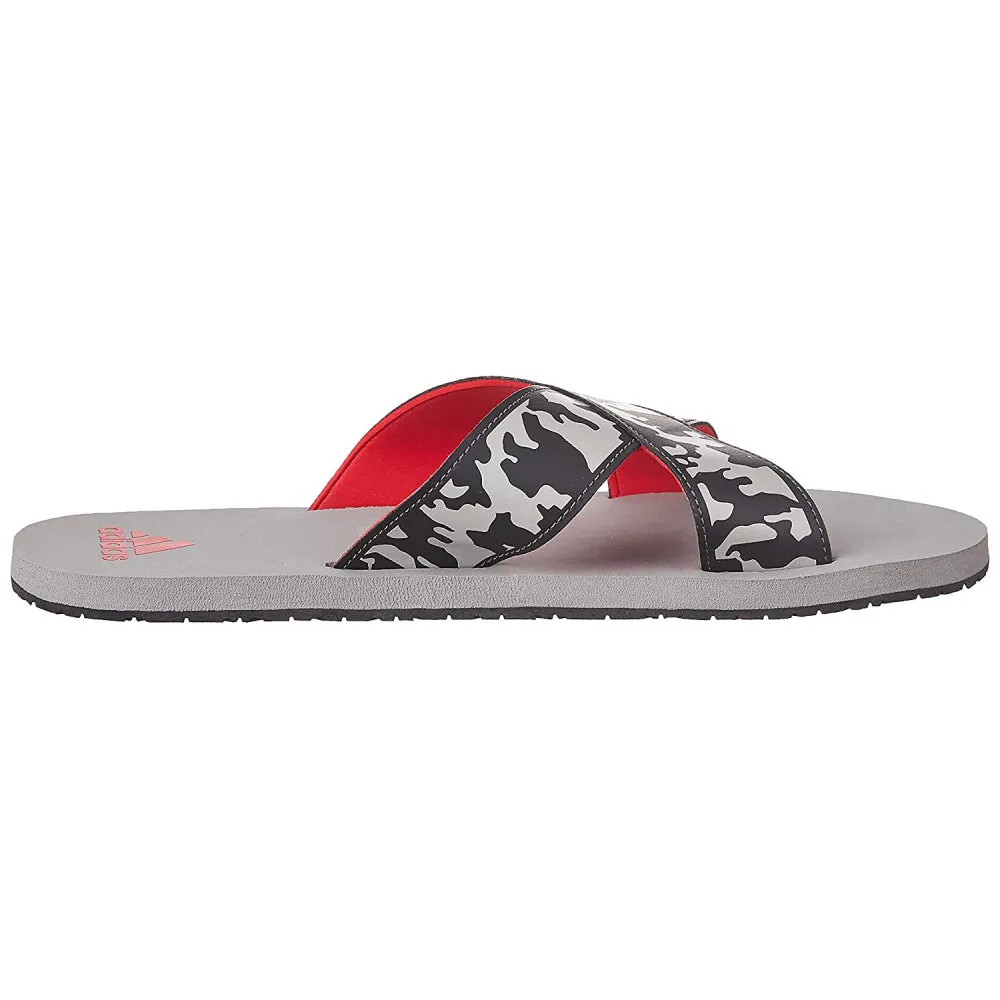 Adidas Men's Distincto Flip Flops Slipper (Carbon/Stone/Scarlet)