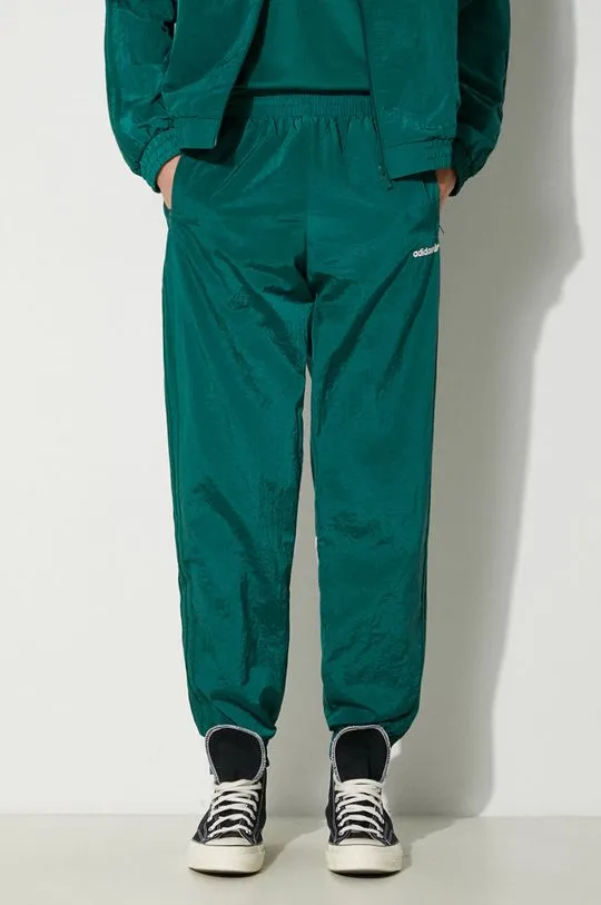 adidas Originals joggers 80s Nylon Archive 3-Stripes Track Top green color smooth JC6519