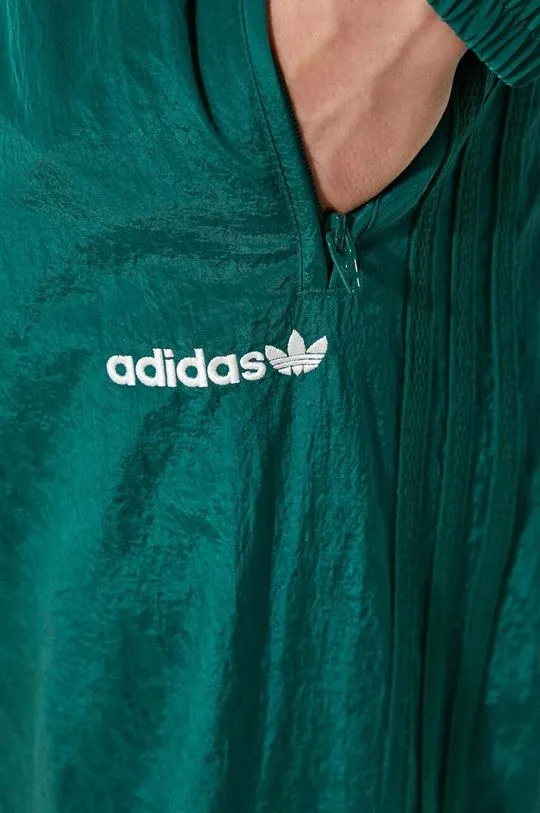 adidas Originals joggers 80s Nylon Archive 3-Stripes Track Top green color smooth JC6519