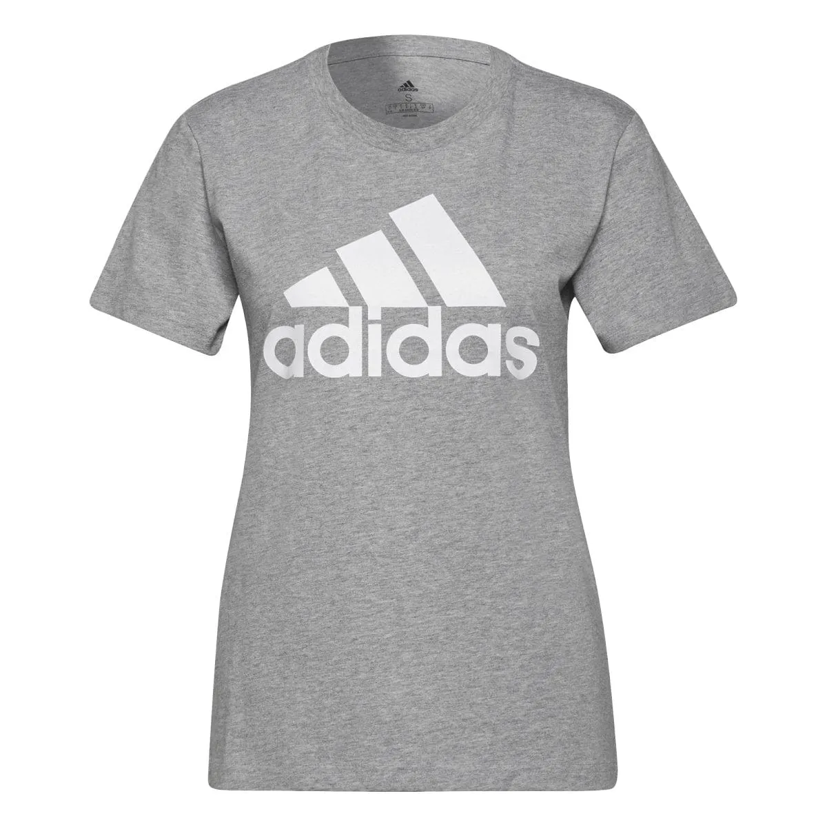 ADIDAS WOMEN'S LOUNGEWEAR ESSENTIALS LOGO GREY TEE