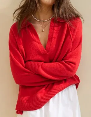 Aerie Unreal Polo Sweater-