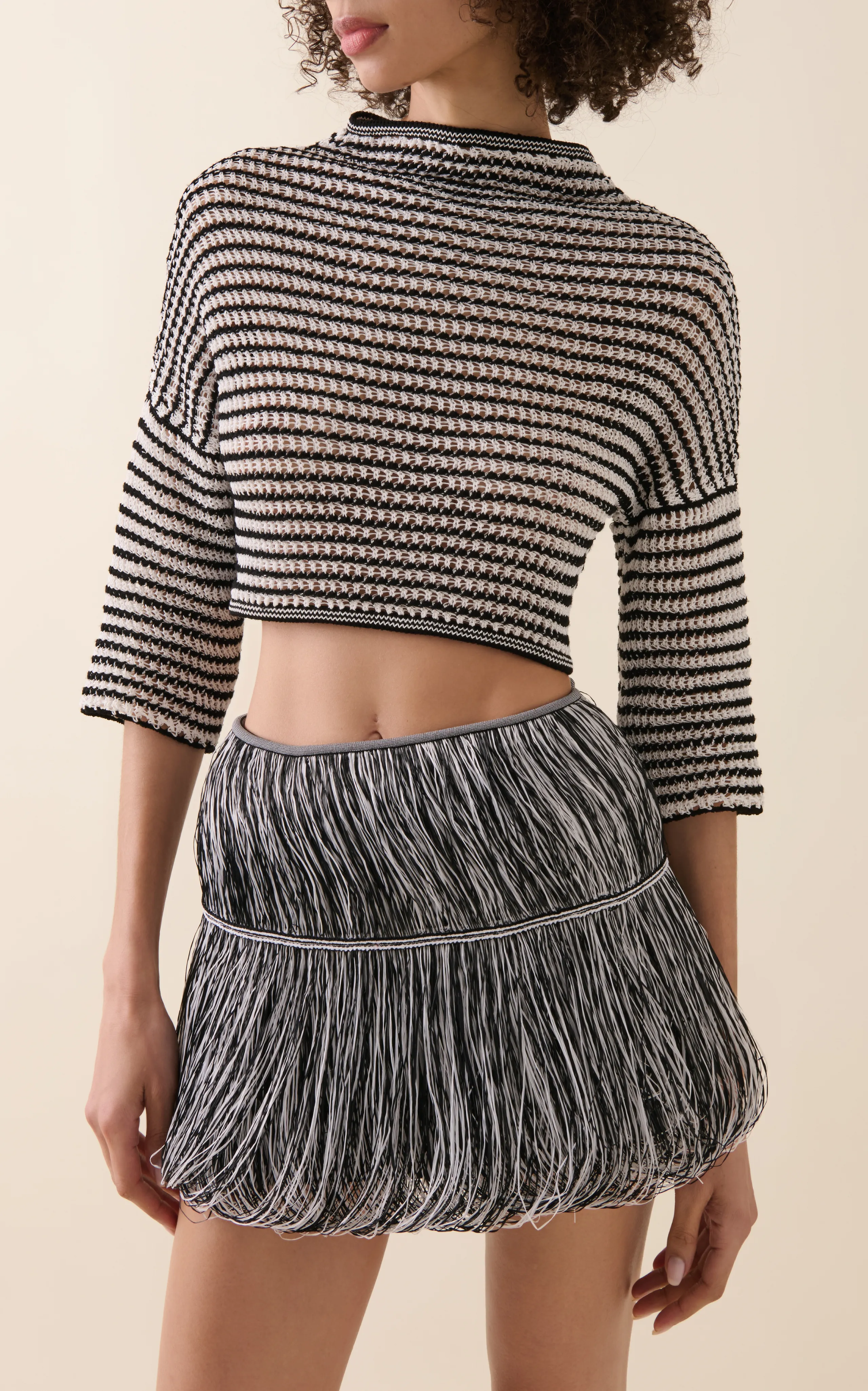 ALAÏA Striped Knit Crop Top