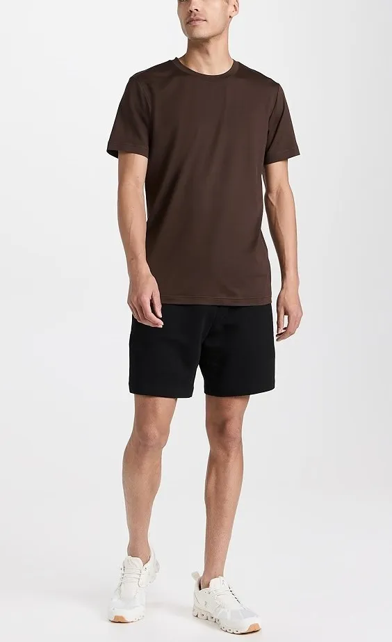 ALO Yoga  |Crew Neck Plain Short Sleeves Logo Loungewear