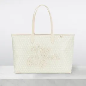 ANYA HINDMARCH I Am A Plastic Bag Motif Tote Bag - Chalk