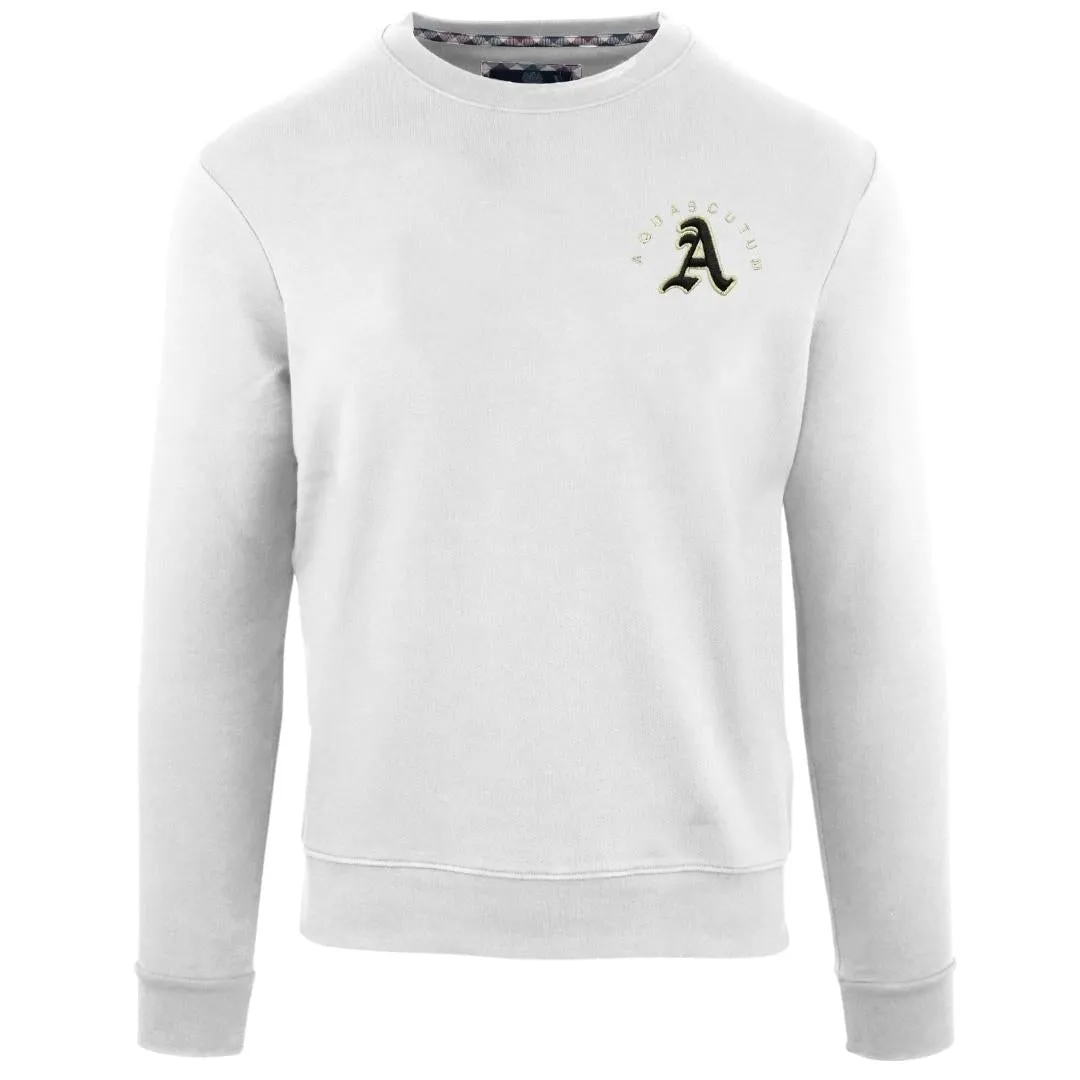 Aquascutum Embossed A Logo White Sweatshirt