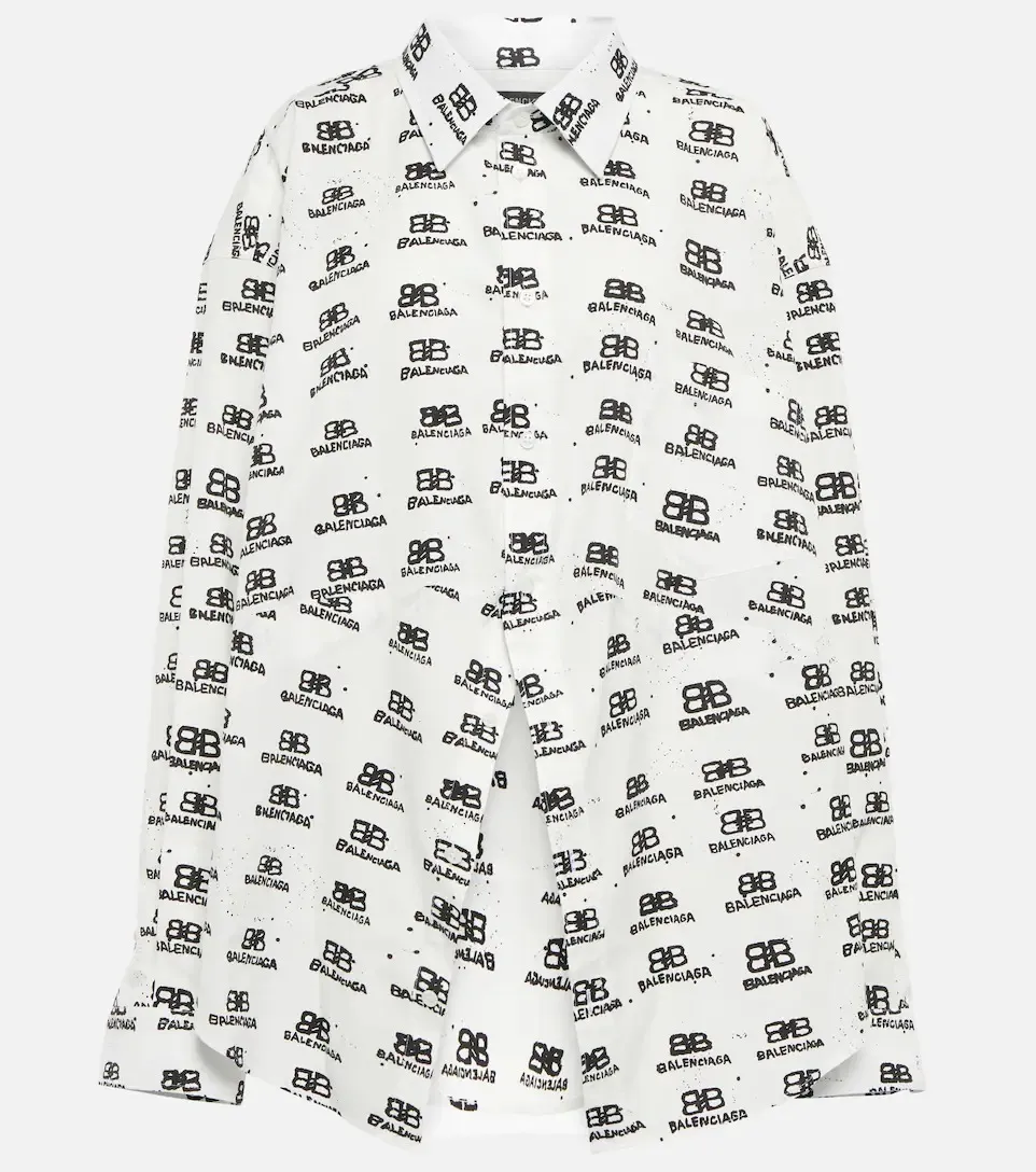 BALENCIAGA  |Women's Hand Drawn Bb Icon Swing Shirt in White