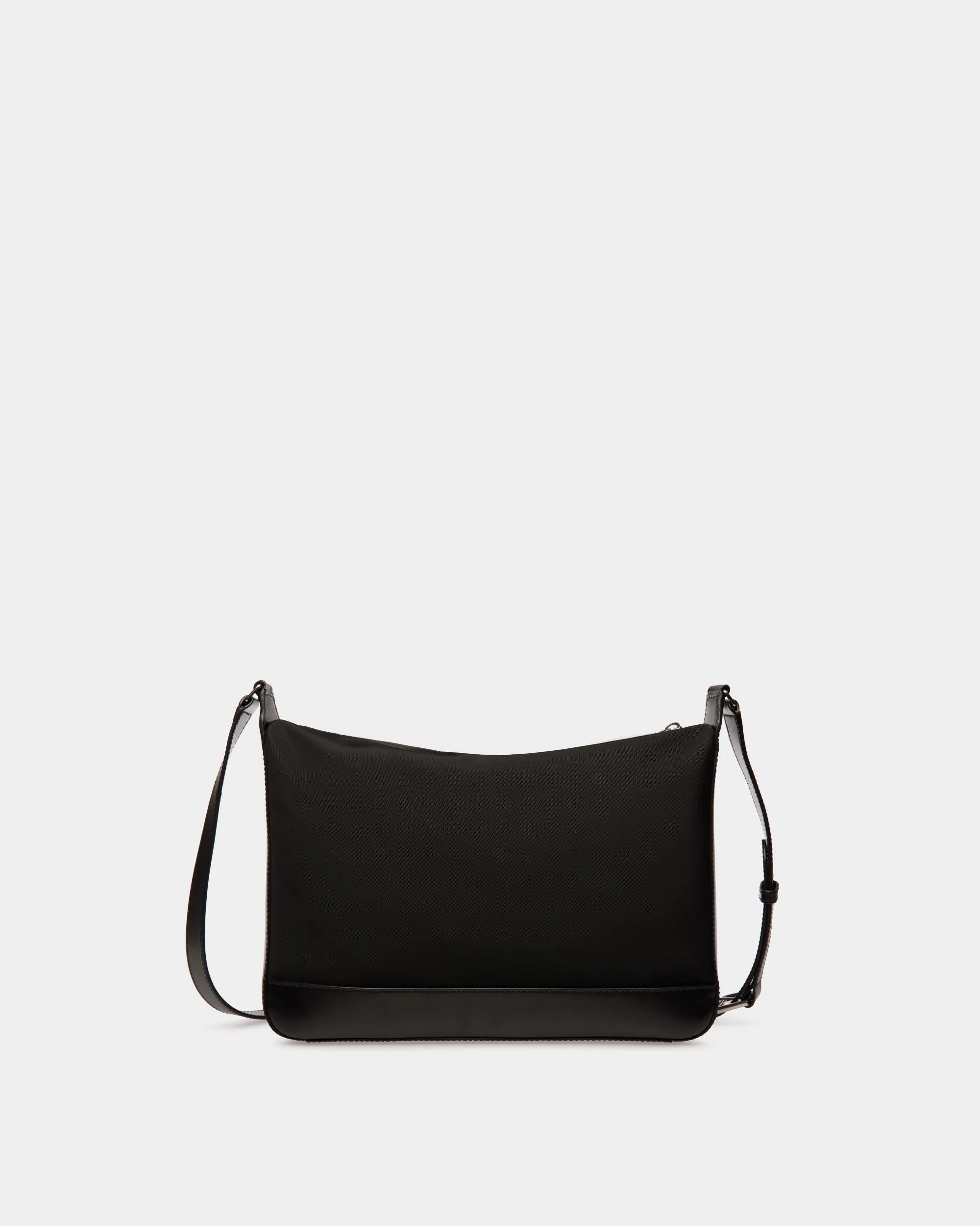 Bar Crossbody Bag in Black Nylon And Leather 