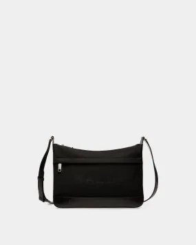 Bar Crossbody Bag in Black Nylon And Leather 