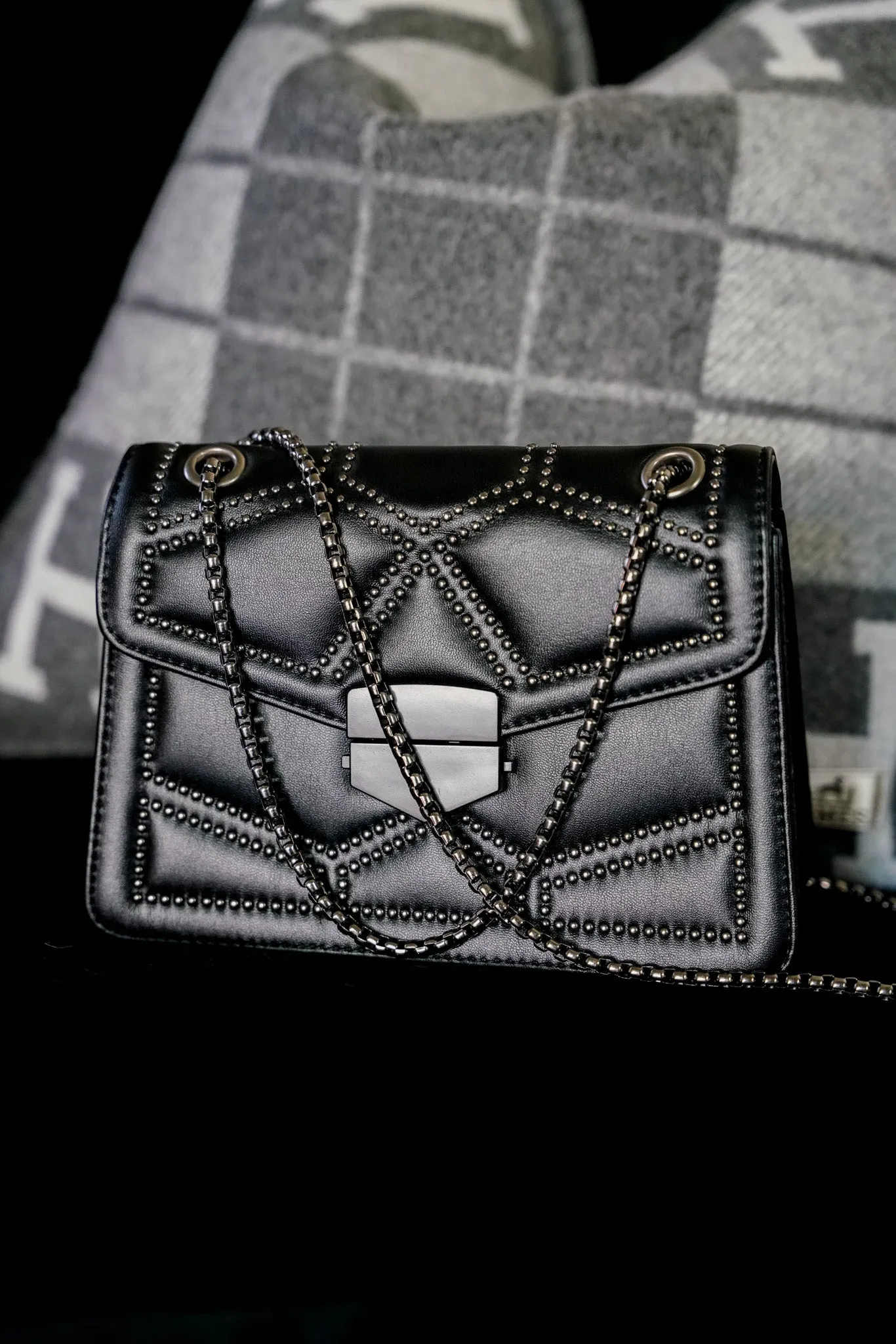 Black Studded Sling Bag