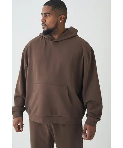 boohoo Mens Plus Interlock Boxy Oversized Hoodie