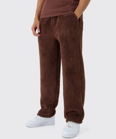 boohooMAN Mens Relaxed Borg Lounge Sweatpants