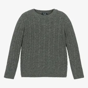 Boys Grey Merino Wool Sweater