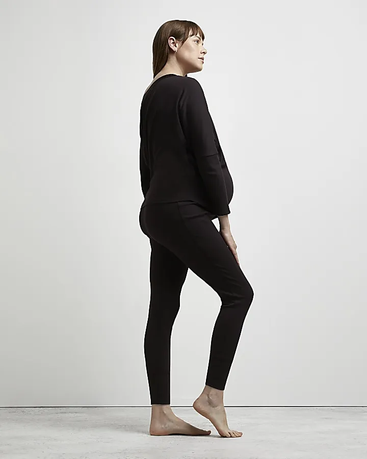 Brown maternity leggings