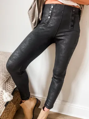 Button Detail Leggings