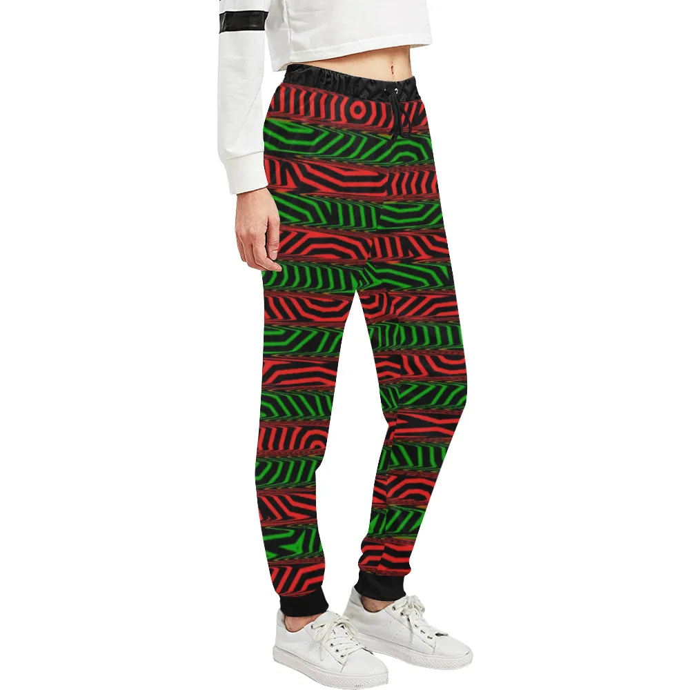 Christmas Conspiracy Stripe Women's All Over Print Jogger Sweatpants