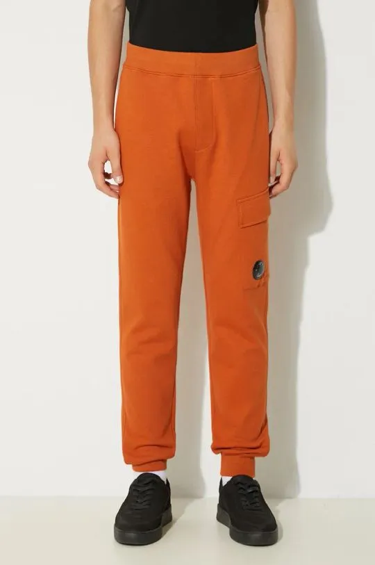 C.P. Company cotton joggers Diagonal Raised Fleece Cargo Sweatpants orange color smooth 17CMSP017A005086W