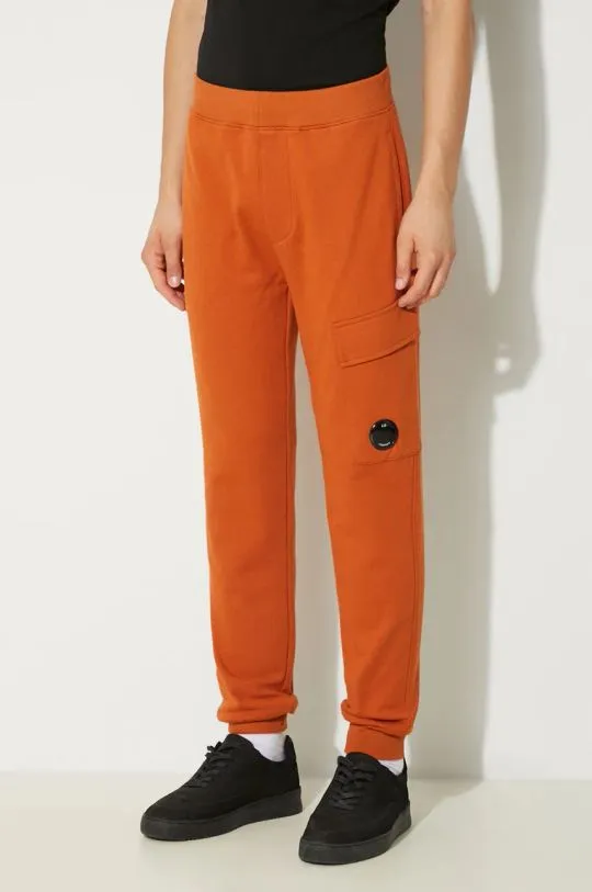 C.P. Company cotton joggers Diagonal Raised Fleece Cargo Sweatpants orange color smooth 17CMSP017A005086W