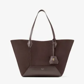 Diamond Tote/M Coffee Suede Tote Bag