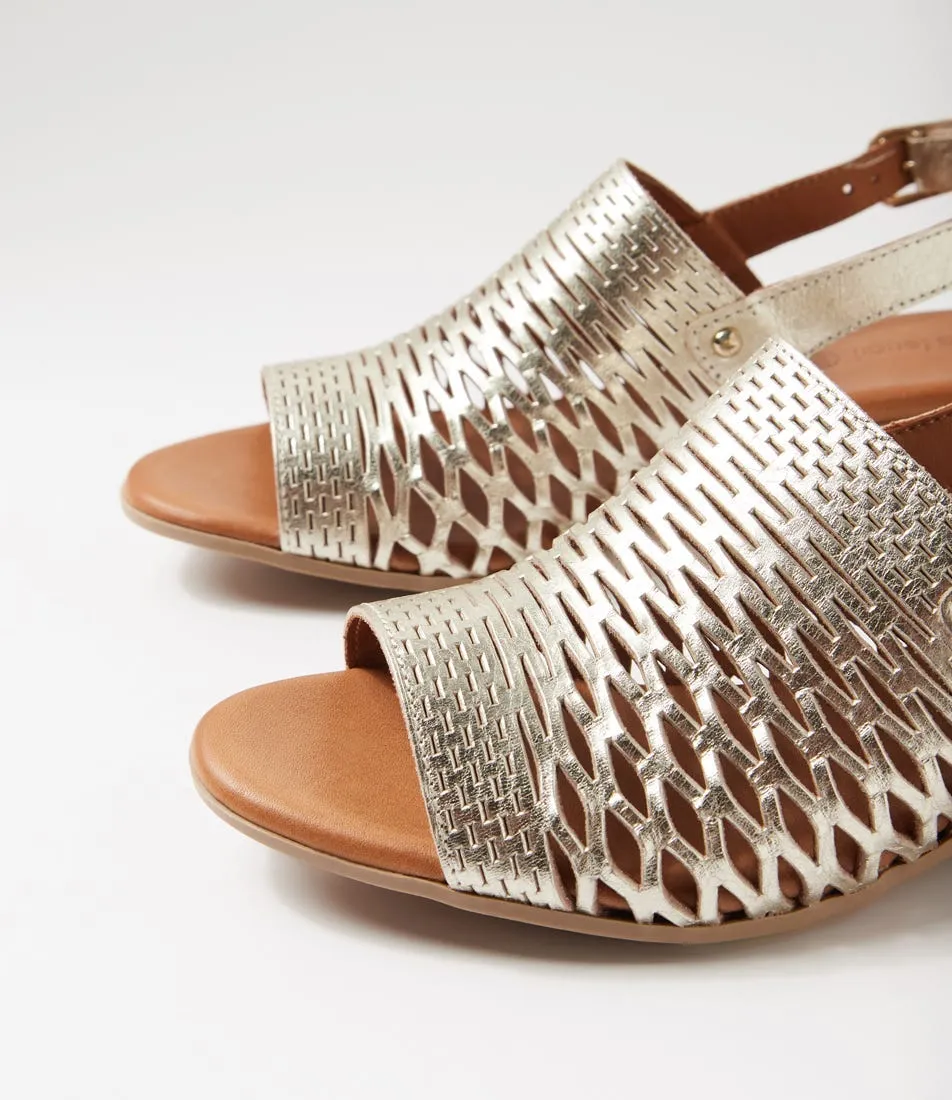 DIANA FERRARI Capris Pale Gold Leather Sandals