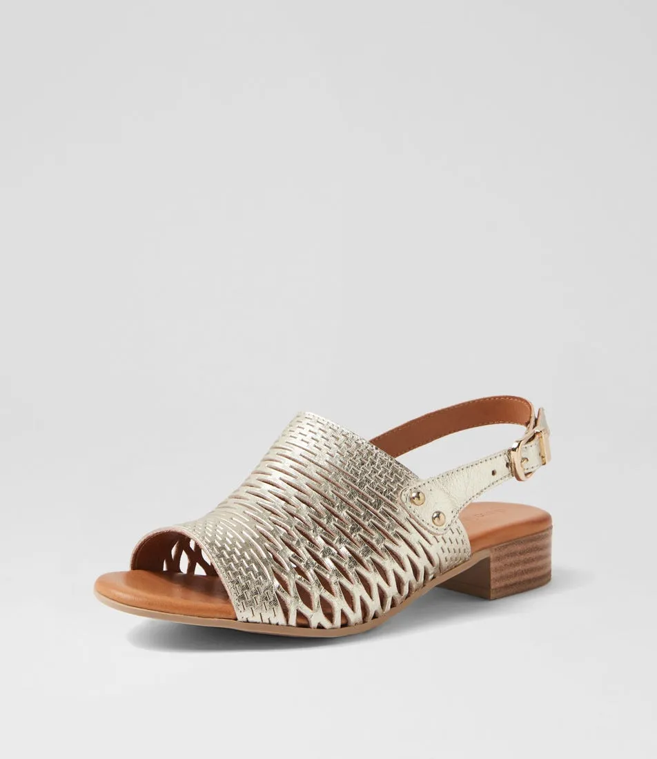 DIANA FERRARI Capris Pale Gold Leather Sandals