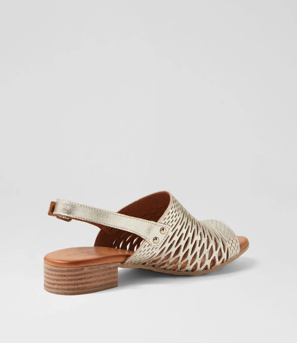 DIANA FERRARI Capris Pale Gold Leather Sandals