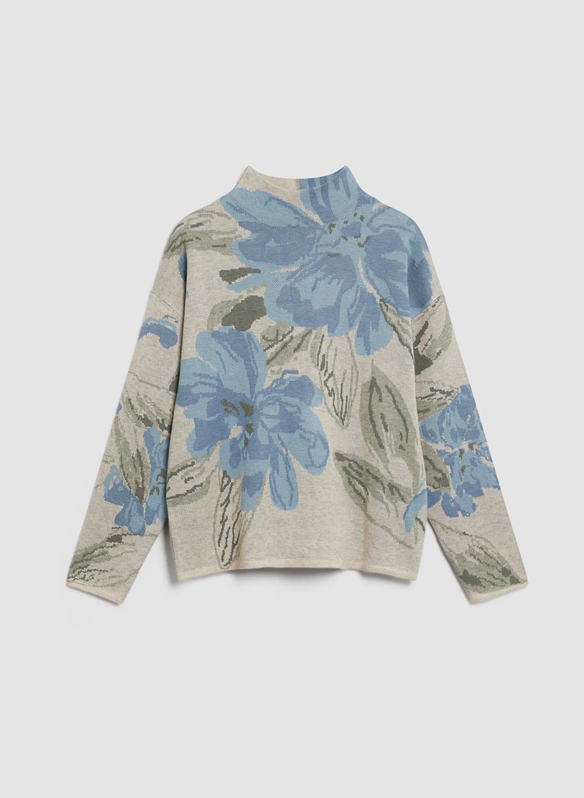 Floral Funnel Neck Sweater