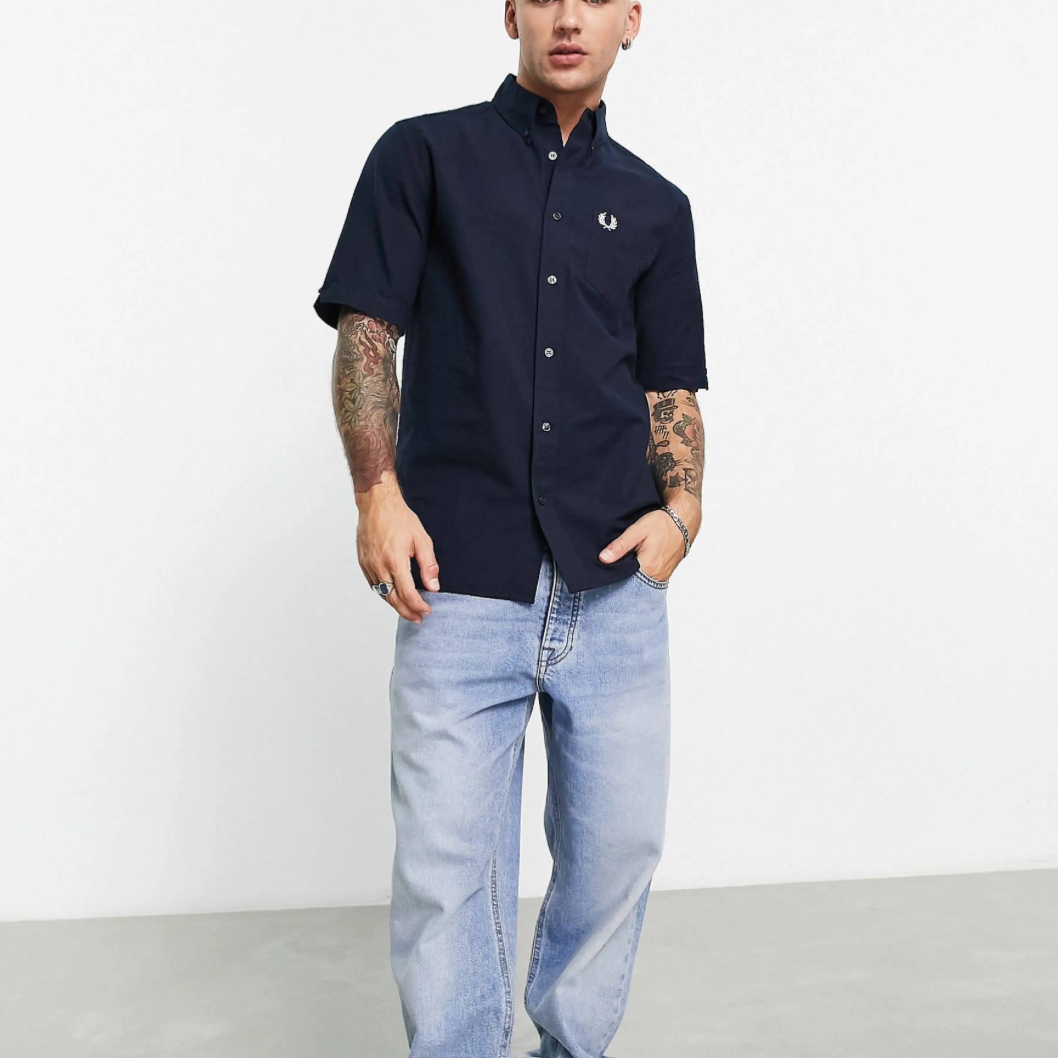 FRED PERRY  |Street Style Plain Short Sleeves Logo Loungewear Shirts