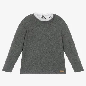 Girls Grey Wool Sweater