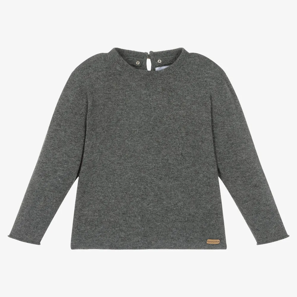 Girls Grey Wool Sweater