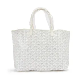 Goyard White Goyardine Canvas and Chevroches Calfskin Saint Louis PM Tote