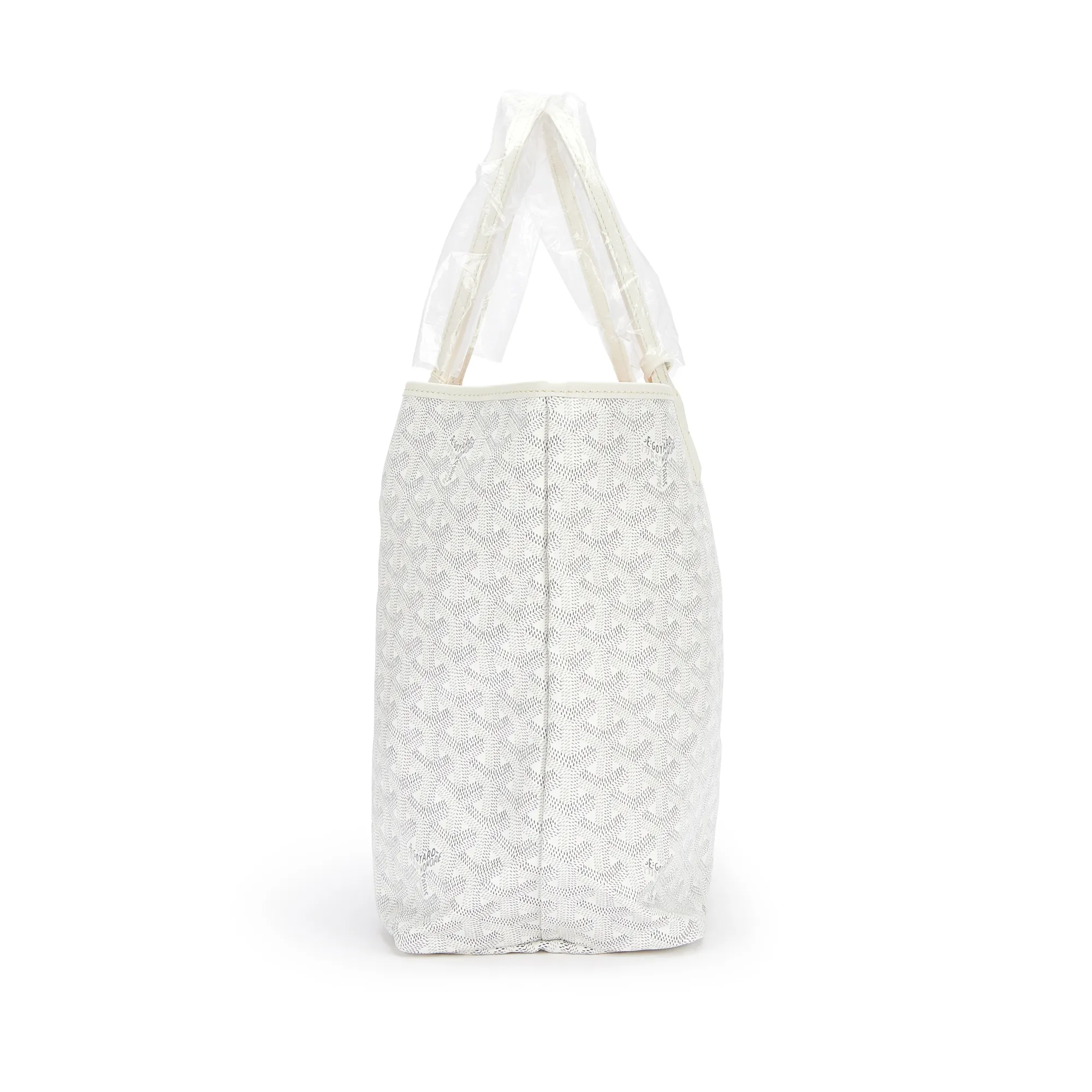 Goyard White Goyardine Canvas and Chevroches Calfskin Saint Louis PM Tote