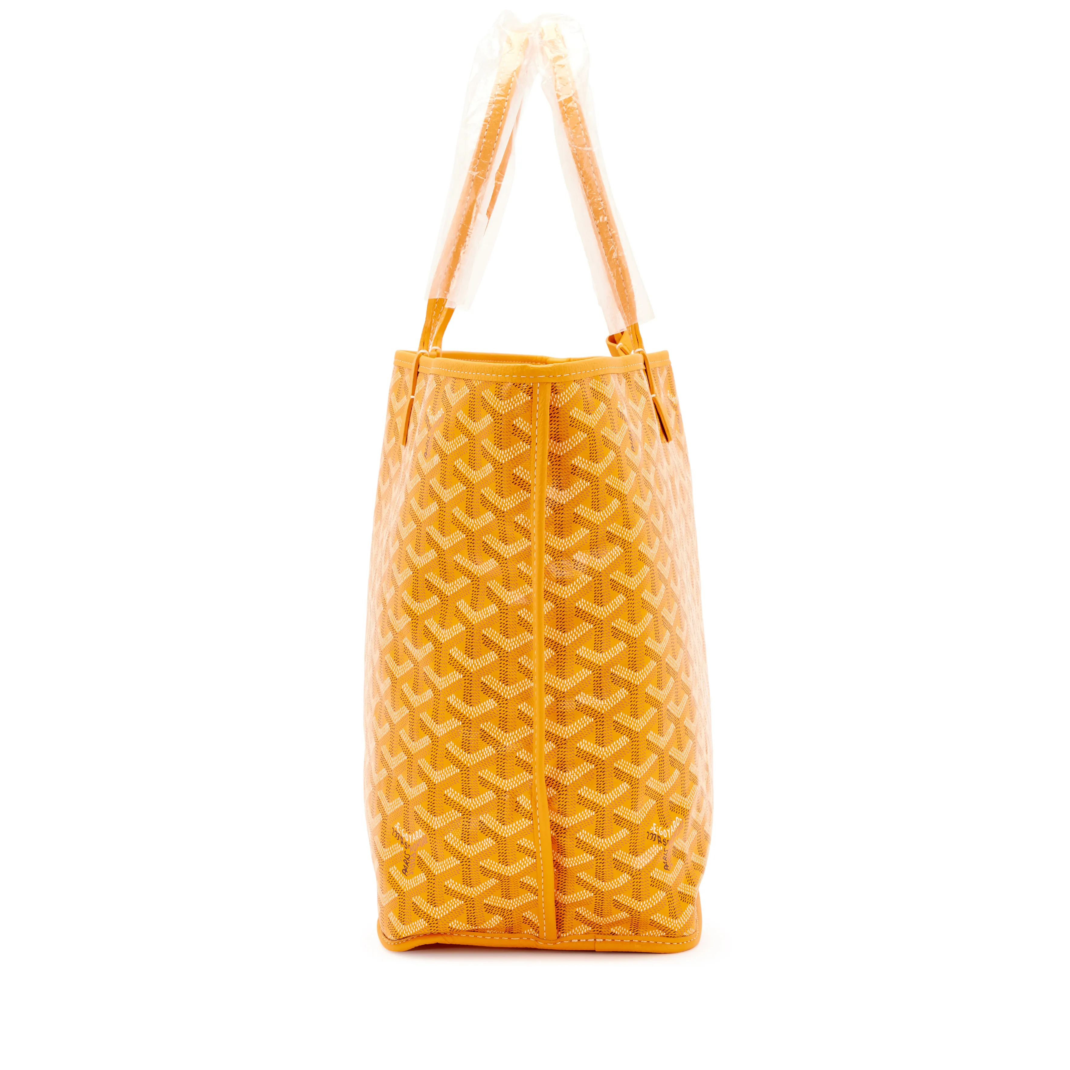 Goyard Yellow Goyardine Canvas and Chevroches Calfskin Anjou PM Tote, 2023