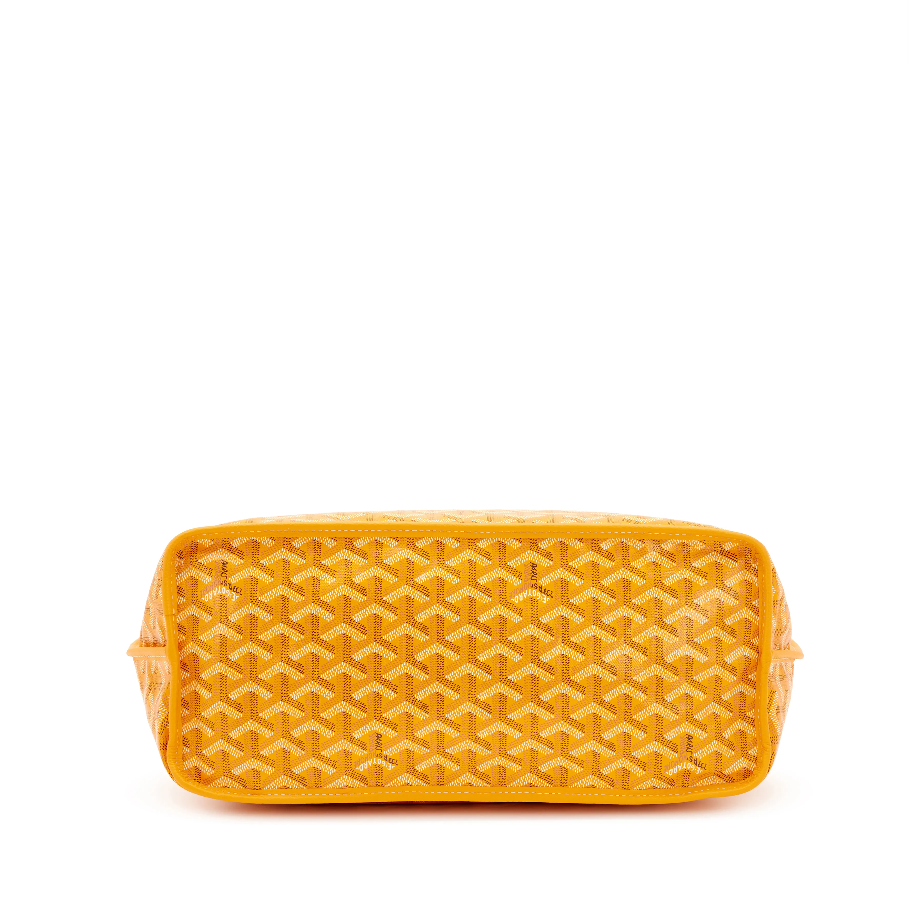 Goyard Yellow Goyardine Canvas and Chevroches Calfskin Anjou PM Tote, 2023