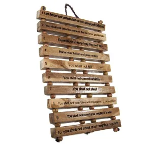 Hand Made Olive Wood Commandments Precepts Wall Home Prayer from Bethlehem