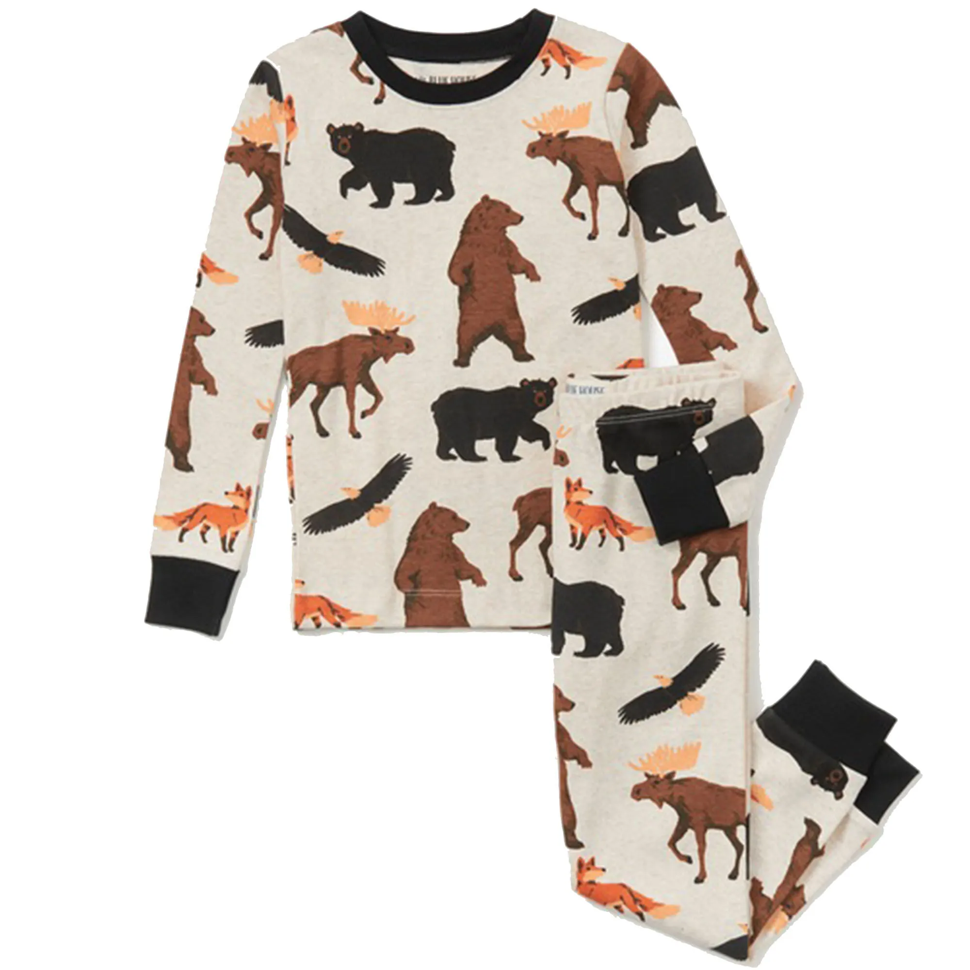 Hatley Boy's Little Blue House Wildlife Long-Sleeve Pajama Set, 2-Piece