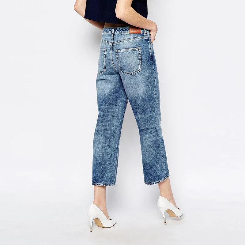 High Waist Wide Jeans Leg Pants Loose Boyfriend Jeans For With High Waist Capris  Jeans Denim SM6