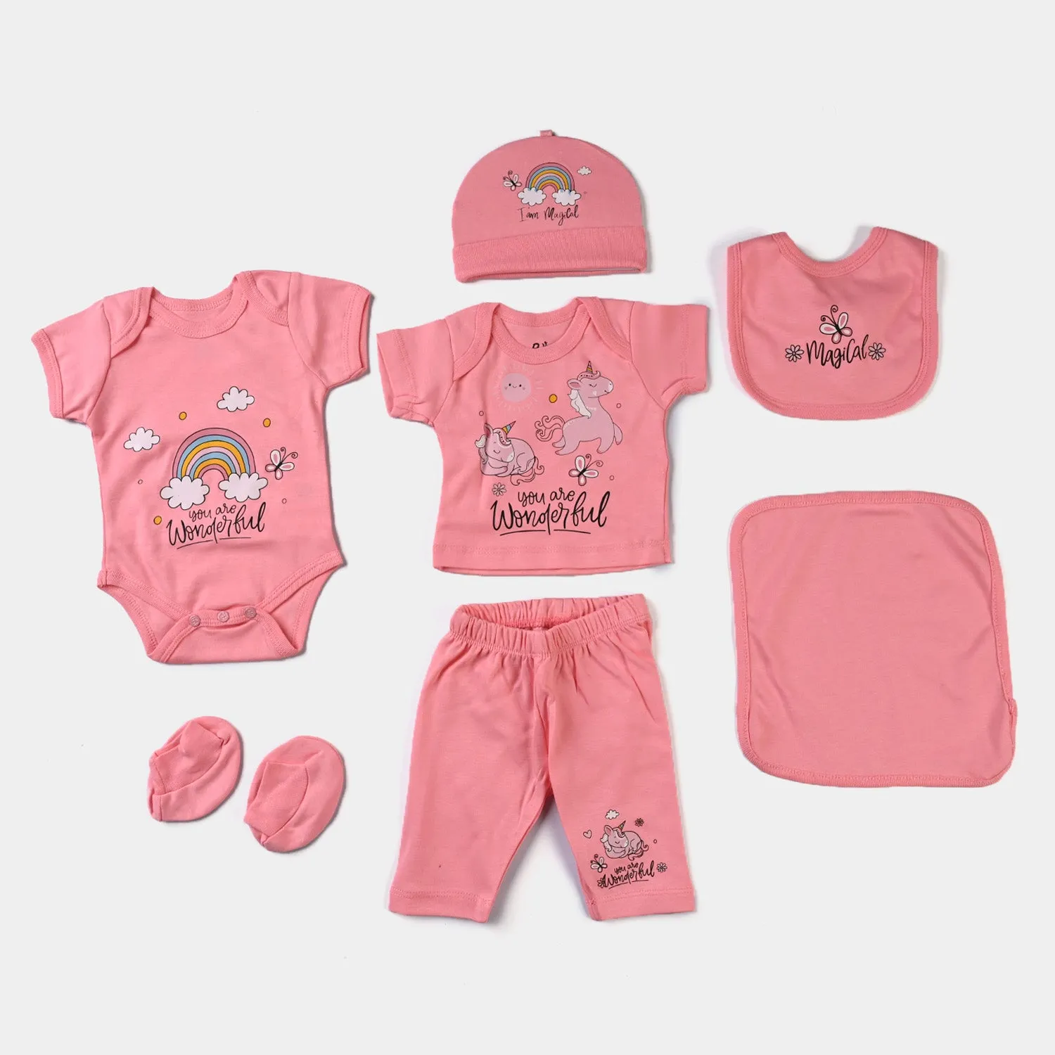 Infant Girls Cotton Poplin 7 Piece Set Magical-mIX