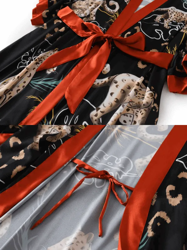 Jungle Animals Kimono Robe