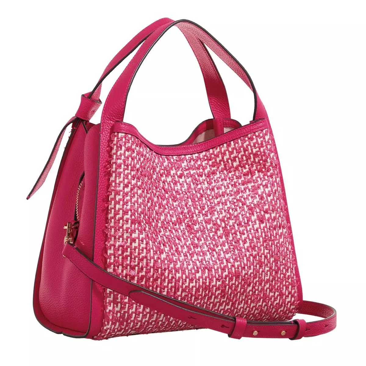 Kate Spade New York  Knott Raffia Tweed Medium Crossbody Tote wild raspberry multi