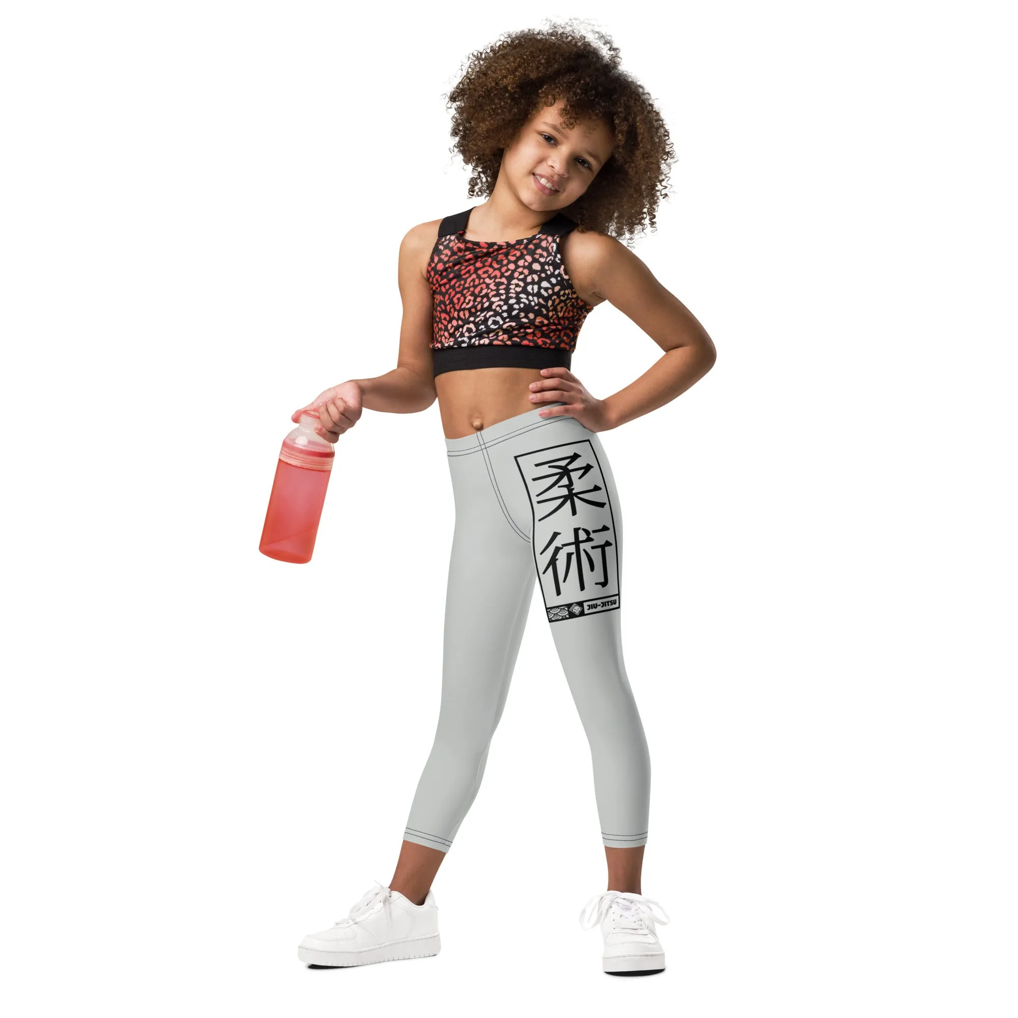 Kid's Girls Yoga Pants Workout Leggings Jiu-Jitsu 018 - Smoke