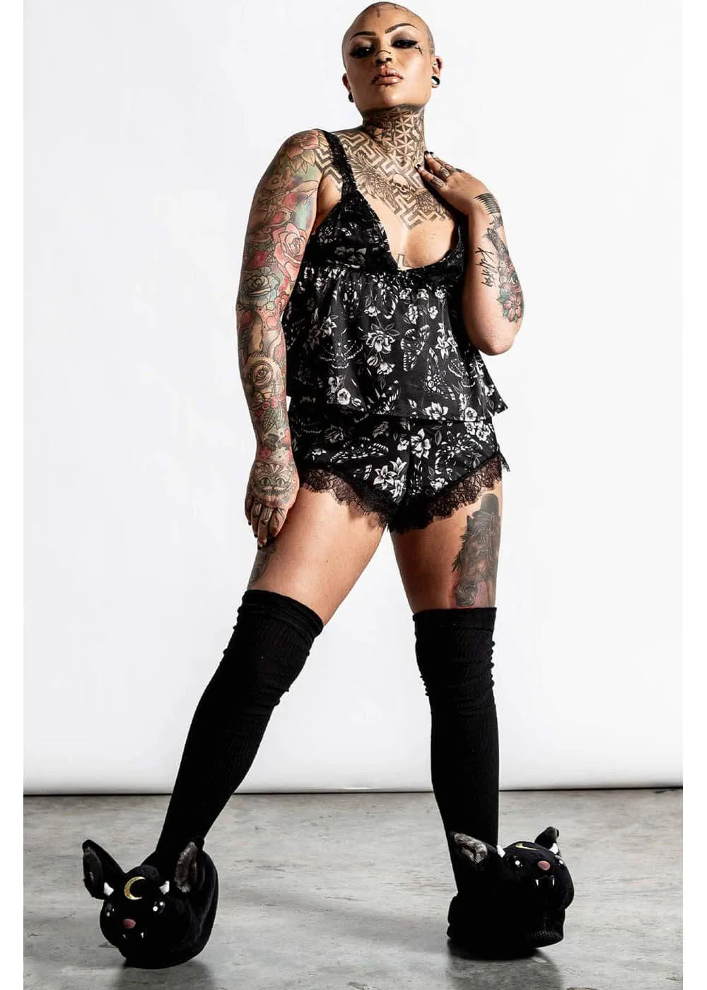 Killstar Moth To Flame Pajama Set Black