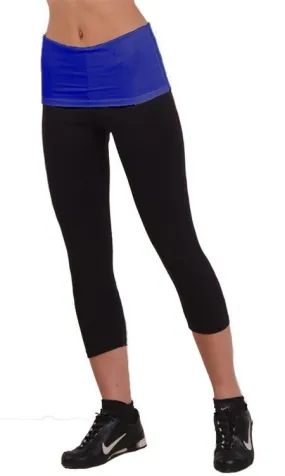 Last Chance! Margarita Activewear Roll Down Fitted Capri 301T