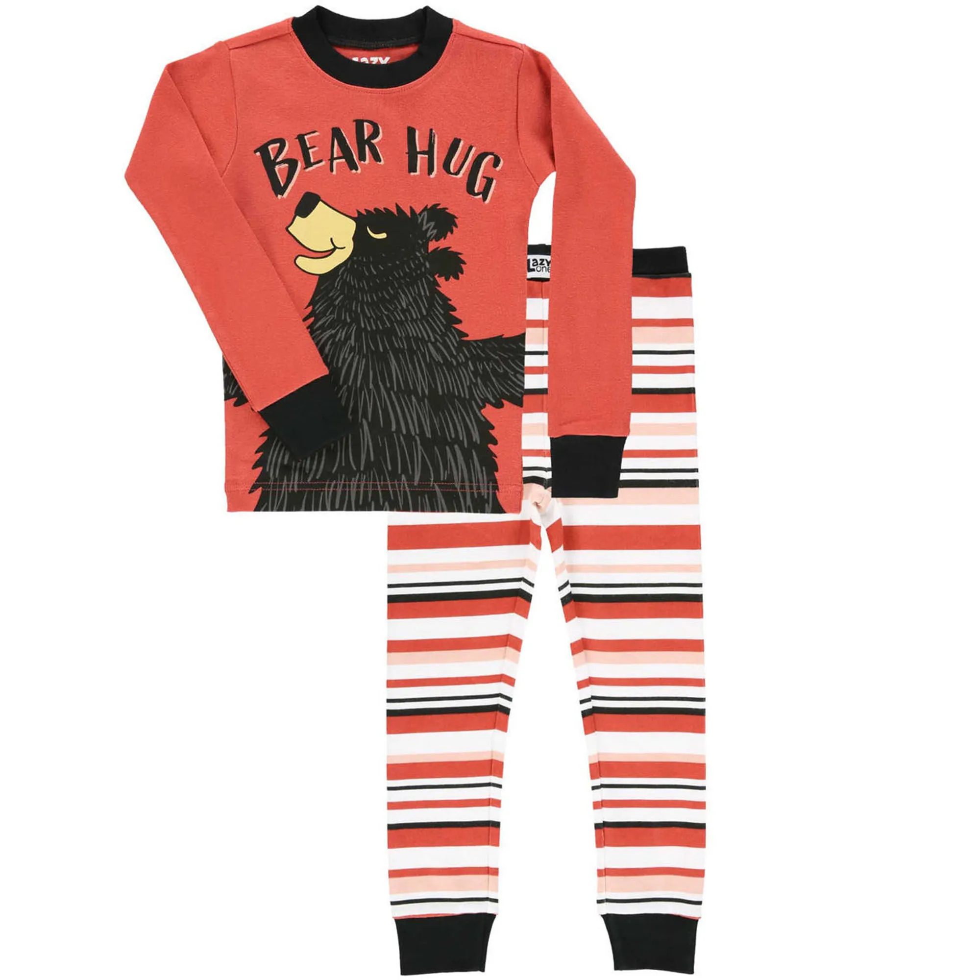 Lazy One Toddler Bear Hug Stripe Long-Sleeve Pajama Set, 2-Piece